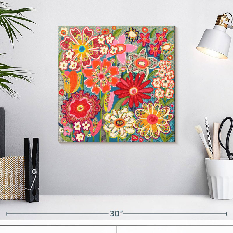Flower Fabric I, 16" H x 16" W