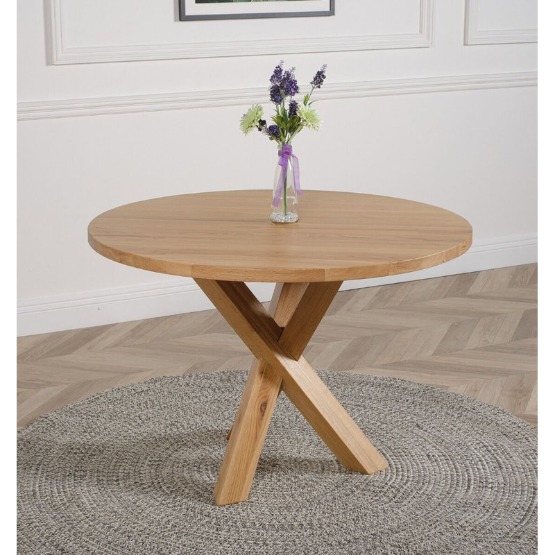Oregon 110cm Round Solid Oak Dining Table