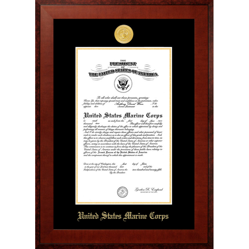 Marine Certificate Honor Picture Frame, 9" x 14"