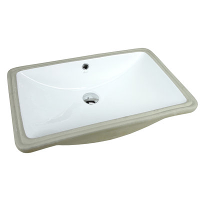 Kingsman Hardware 15.5'' Ceramic Square Bathroom Sink with Overflow