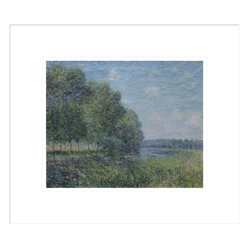 «River View» par Alfred Sisley - impression giclée sur cadre, H 13,75 po x l 15,65 po