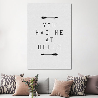 You Had Me Arrow - Wrapped Canvas Print