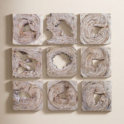 9-Piece Wood Wall Mounted Sculpture