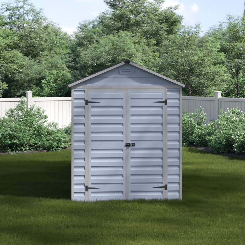 Skylight 12 ft. W x 6 ft. D Plastic Garden Shed, Grey