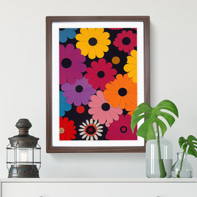 Retro Flowers No.6 - Single Picture Frame Print