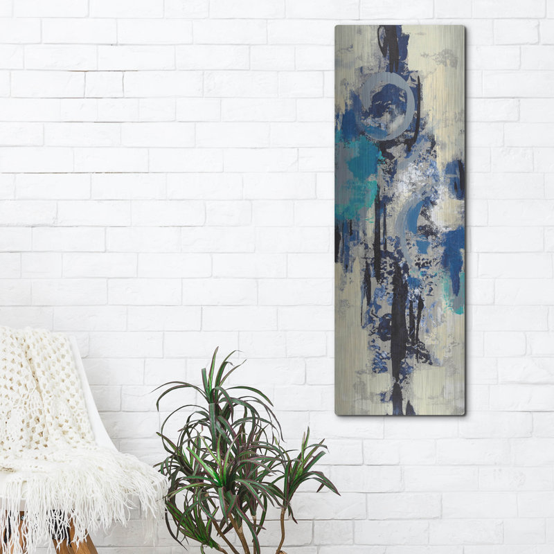 Art mural en métal de luxe, «Evening Sign I» par Silvia Vassileva, 12 po x 36 po, H 48 po x l 16 po