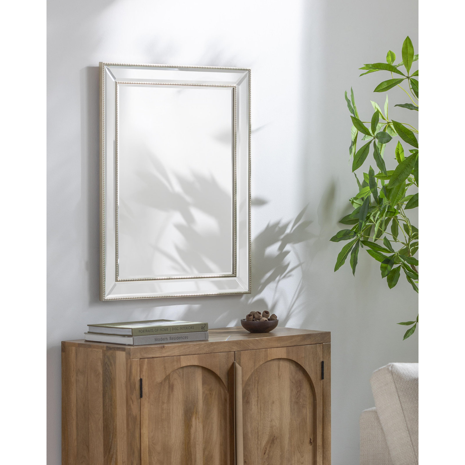 Rectangle Mirror, 33.55" x 28", Silver