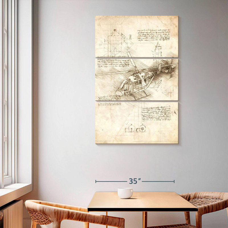 Mehar Helicopter Blueprint, 65" H x 42" W