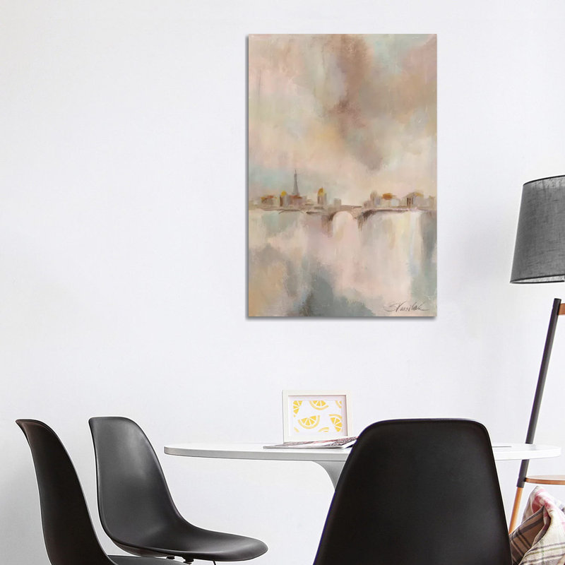Paris Morning Mist I by Silvia Vassileva - Wrapped Canvas Painting, 101.6 cm H x 66.04 cm W x 3.175 cm D