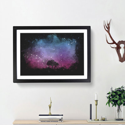 Tree Under the Cosmos - Picture Frame Graphic Art Print