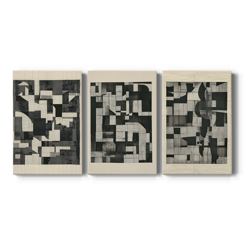 ABSTRACT Series DCCCLX-III - Toile tendue sur mesure - 3 pièces, H 60 po x l 120 po