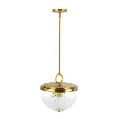 Myla - Vintage Brass with Clear Ribbed Glassware Diffuser Shade