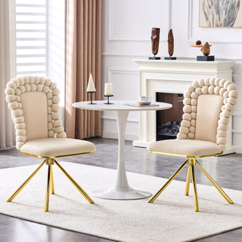 Chaises de salle à manger Puffy, Beige