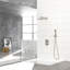 Système de douche carré de 10 po avec deux têtes - Nickel brossé, - soupape équilibrée, pluie et tête de nickel à main - douche murale de 10 po et douchette