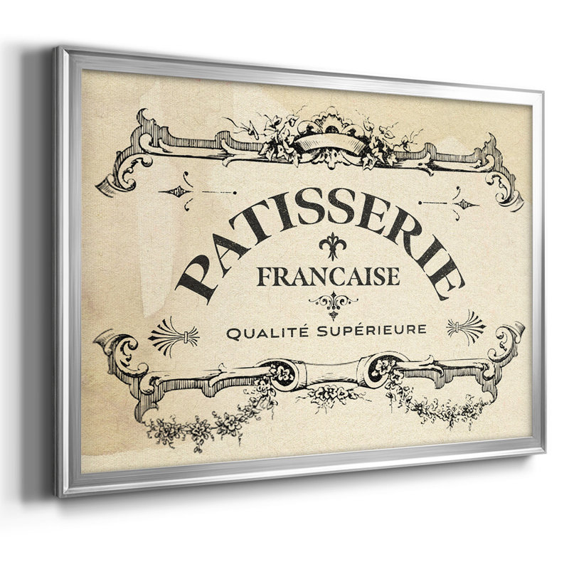 " Antique French Label I ", 18" H x 26" W x 1.5" D, Silver