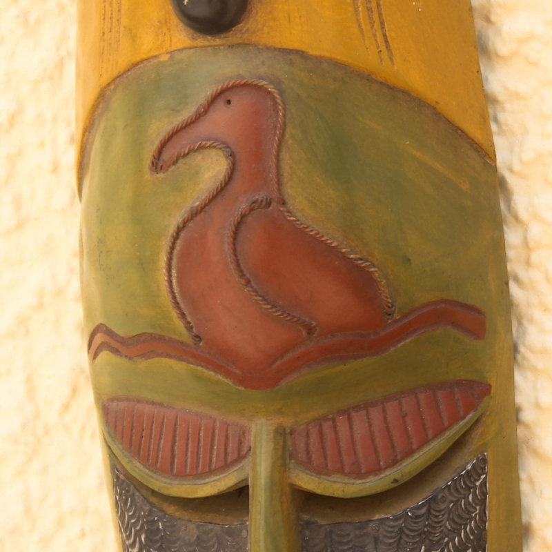 Décoration murale masque de bois unique