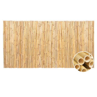 Rouleau de clôture en bambou naturel, 6 pi x 8 pi, traité à la chaleur pour balcon, jardin et patio