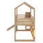 Lit mezzanine simple en bois avec glissade, tablettes et lumière-1500881411