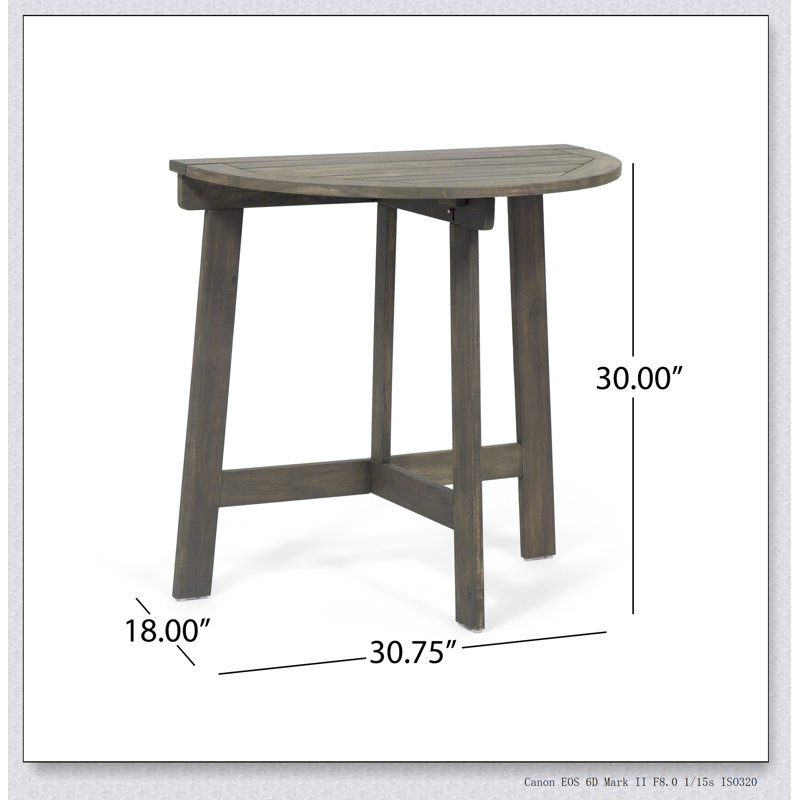 TABLE BISTRO WESTMONT DEMI-ROND, GRIS