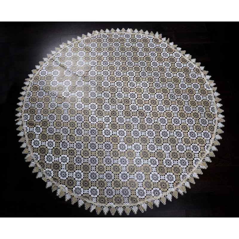 Nappe circulaire à motif géométrique Lecomte, 72 po x 72 po
