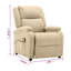 Fauteuil de massage inclinable manuel Keo, accoudoirs rembourrés, tissu blanc crème-117056003-117056006