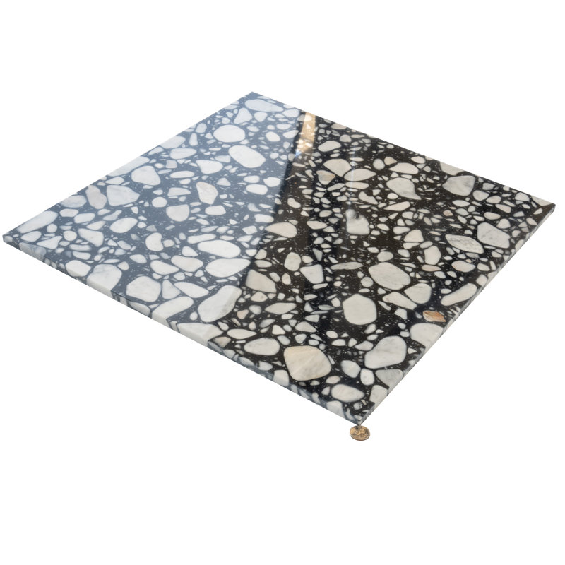 Terraforma 24 po x 24 po Carreau de sol et de mur grand format en poli noir de jais (15,5 pieds carrés / caisse) - paquet de 4