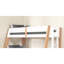 Lit simple superposé au dessus d'un lit double contemporain avec jointure et serrure, finition blanc naturel et côté attaché pour la décoration de chambre à coucher