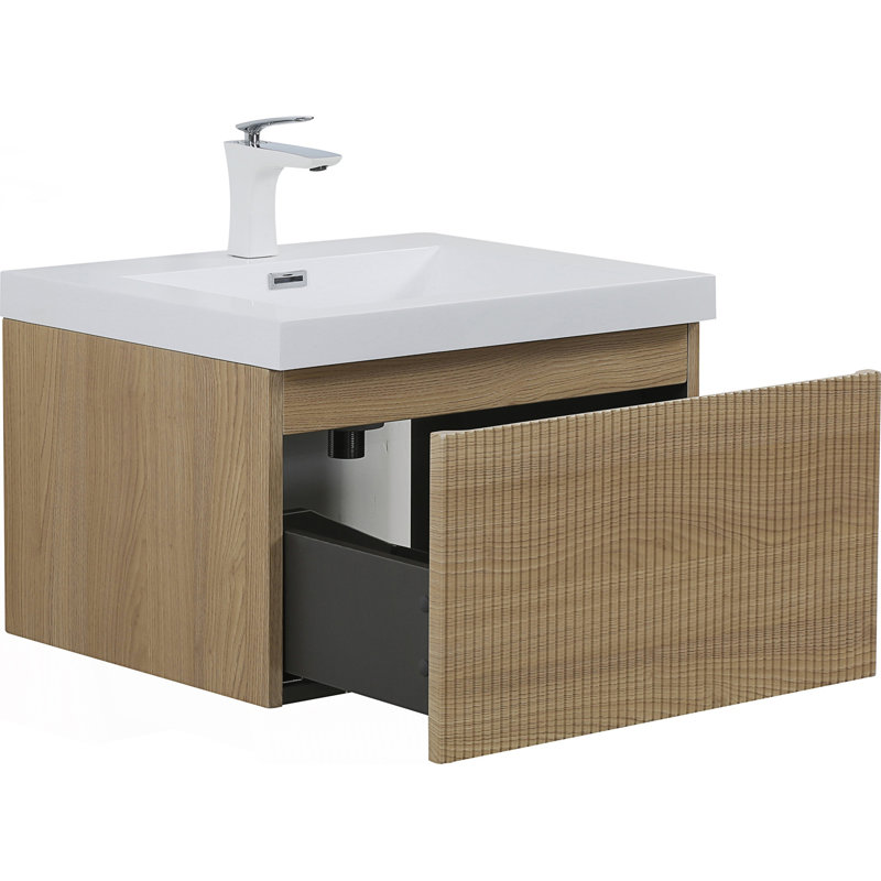 Meuble-lavabo mural flottant avec lavabo, 24"