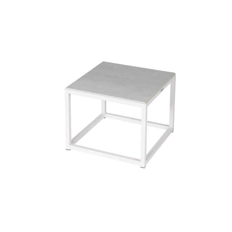 Equinox Outdoor Square Coffee Table, Arctic White, White