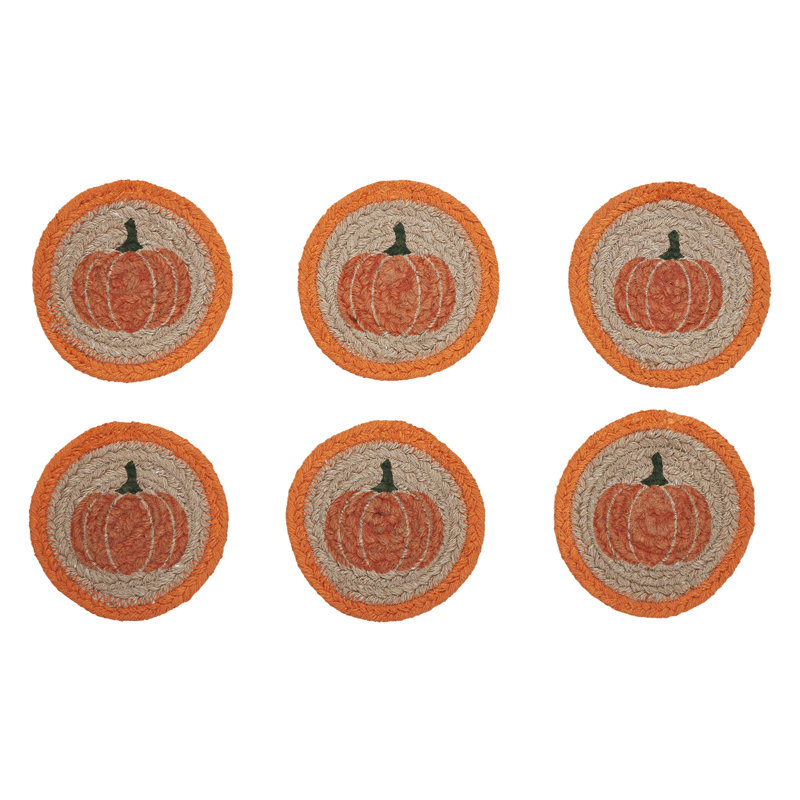 Ensemble de 6 sous-verres à la citrouille