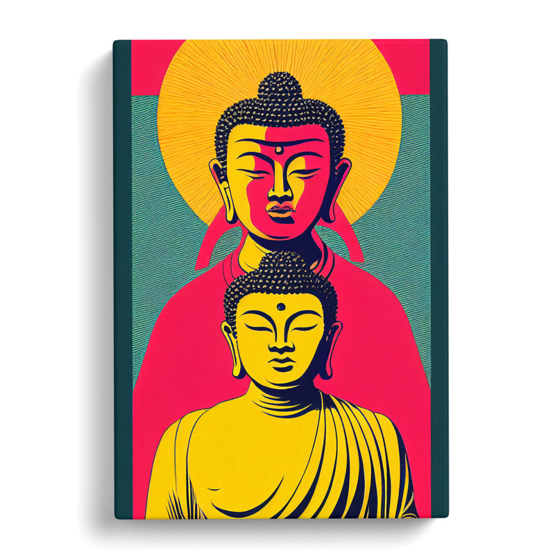 XC1022-4784X Two Buddha - Wall Art, 60cm H x 40cm W, Picture Frame