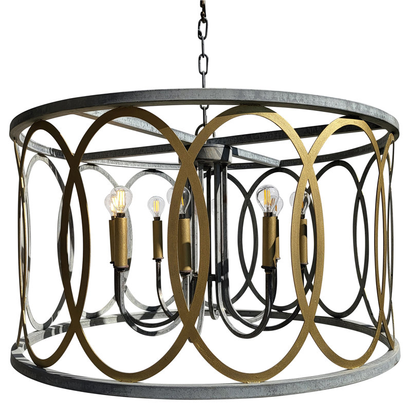 Lustre tambour 8 lumières style bougie New Orleans, Haute mer