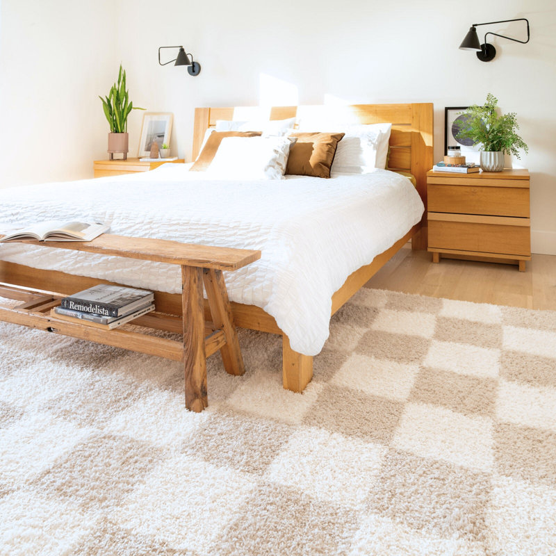 Supai Chequered Machine Tufted Shag Area Rug, 160cm x 230cm