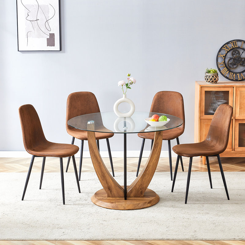 Ensemble de table ronde, Brun, 5