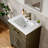 24" Single Bathroom Vanity With Resin Top,Grey