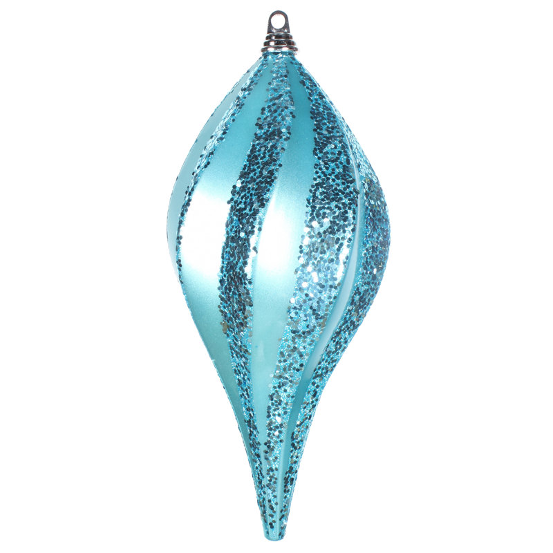 Ornement en forme de bonbon scintillant, Turquoise, H 8 po x l 8 po x P 8 po