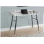 Bureau d'ordinateur, bureau personnel, ordinateur portable, tablettes de rangement, bureau de 48 po, stratifié aspect marbre blanc, métal noir, contemporain, moderne-813462240