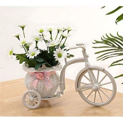 Decorative Artificial Silk Orchid Floral Arrangement in Cart