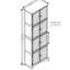 Armoire de rangement de 72,4 po de hauteur en chêne, 8 portes et 4 tablettes. Pour différents espaces. Extérieur lisse, structure de pièces multiples. Finition, fabrication stable