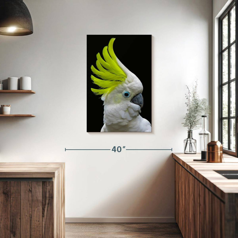 Brampt Yellow Crested Cockatoo, 36" H x 24" W