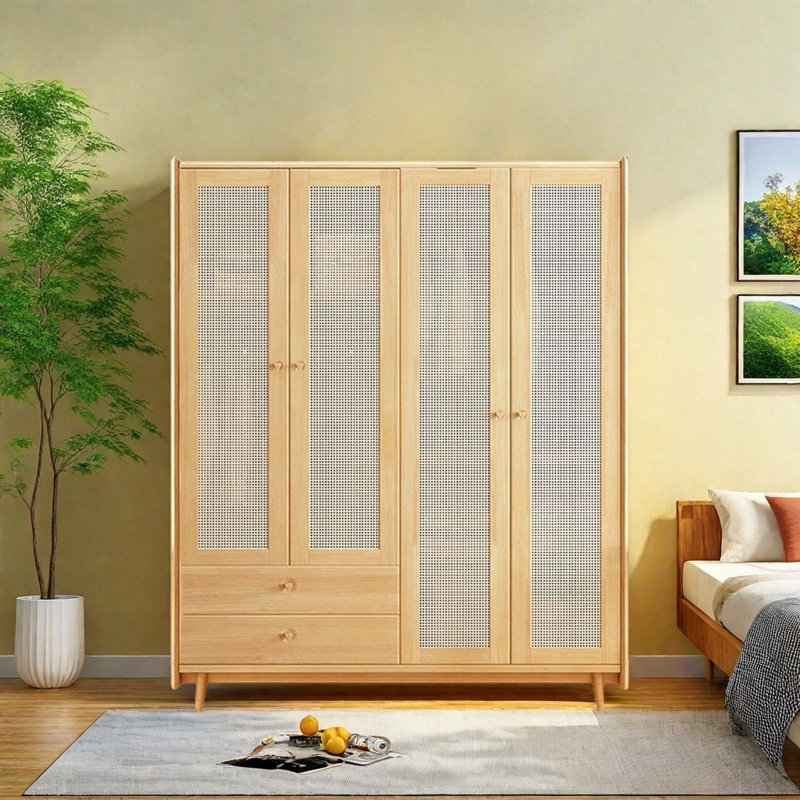 Simple Rattan Woven  Wardrobe