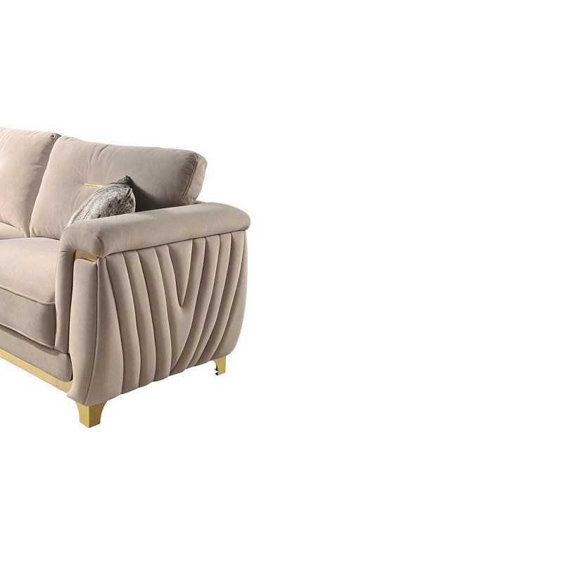 Ensemble de salon rembourré 3 pièces Leena, Beige