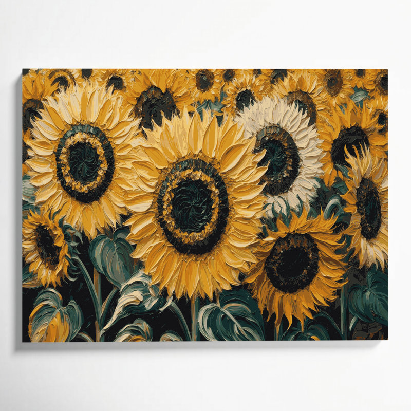 Art mural sur toile Botanical Sunflowers, H 11 po x l 14 po