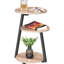 Table de bout ronde avec structure en métal, table de chevet d'appoint avec tablettes à 3 niveaux-1080242615-1080242614