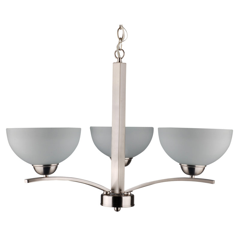 Lustre classique / traditionnel à 3 lumières Canica, Non, Acier satiné, 60 W (non incluse)