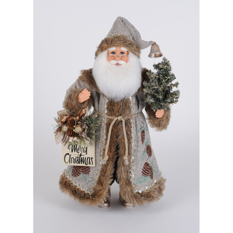 Lighted Pine Santa