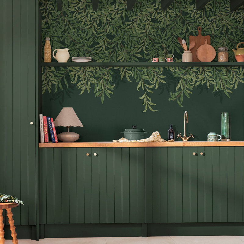  Willow Bough Fixed Size Print to Order Mural, Green