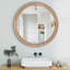 Miroir rond rond avec cadre en bois avec détail nervuré, 23,62 po-1897369505-1897369506
