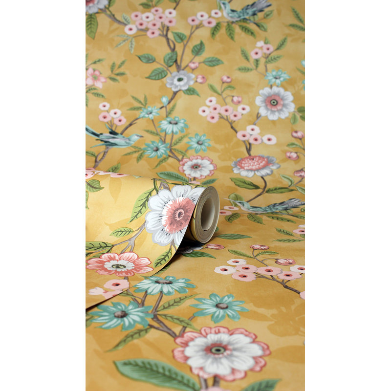 Elspeth Floral Trail Wallpaper, Yellow