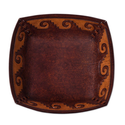 Aubrielle Handmade Leather Decorative Plate 1